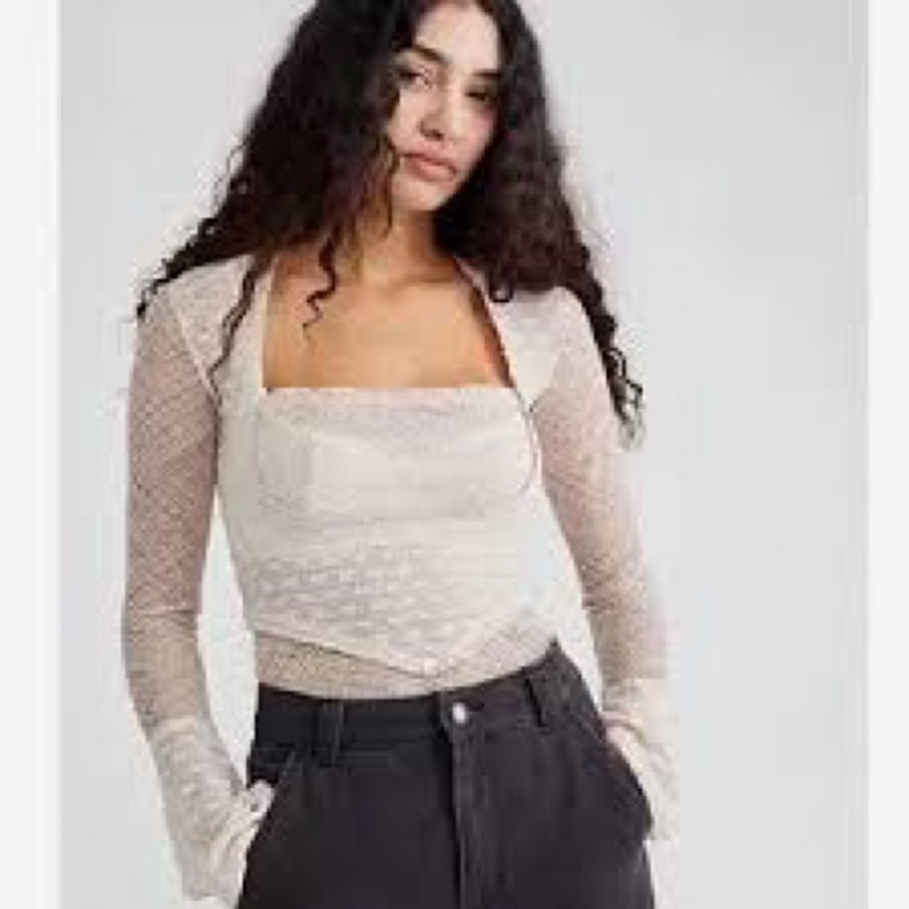 Free People | Tops | Free People My Party Lace Long Sleeve Top